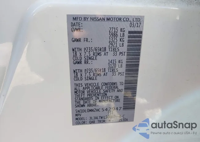 5N1DL0MN2HC542947: 43513837