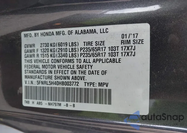 5FNRL5H40HB003772: 43513907