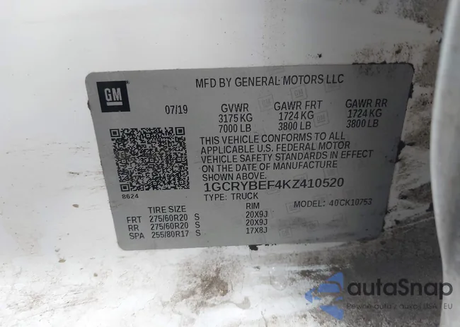 1GCRYBEF4KZ410520: 43513120