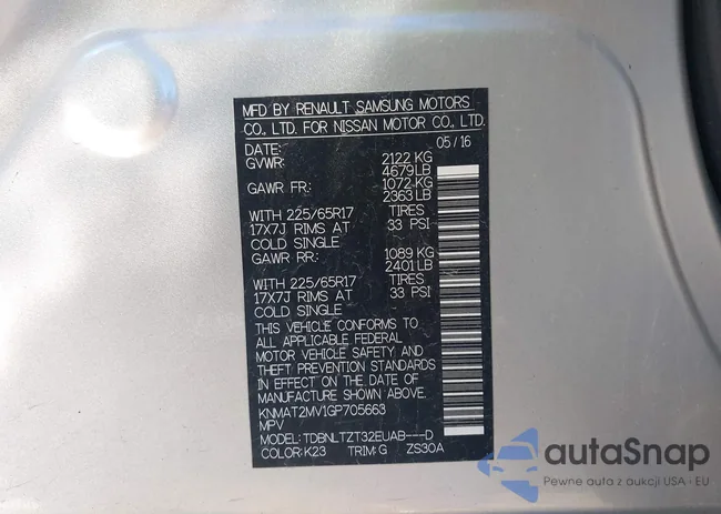 KNMAT2MV1GP705663: 43513216