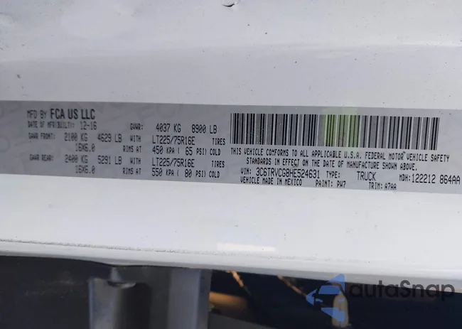 3C6TRVCG8HE524631: 43513359