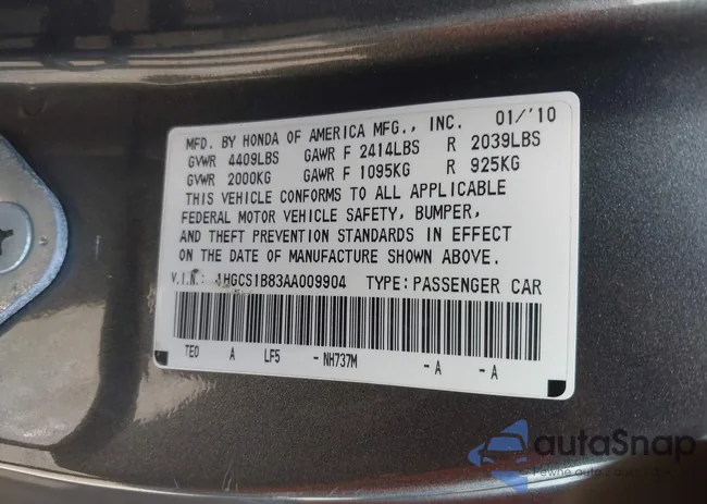 1HGCS1B83AA009904: 43513411