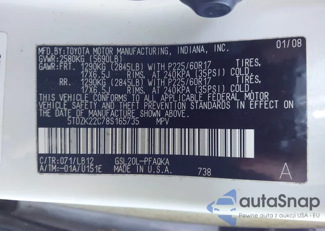 5TDZK22C78S165735: 43514509