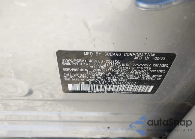 JF2SKAEC3PH450914: 43514643