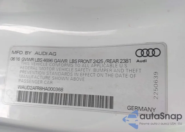 WAUD2AFR8HA000368: 43514689