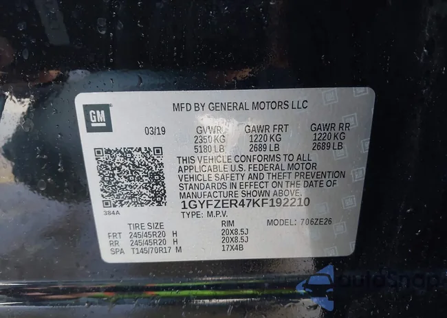 1GYFZER47KF192210: 43514821