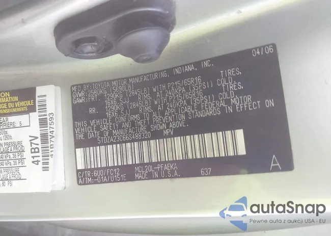 5TDZA23C66S488320: 43515021