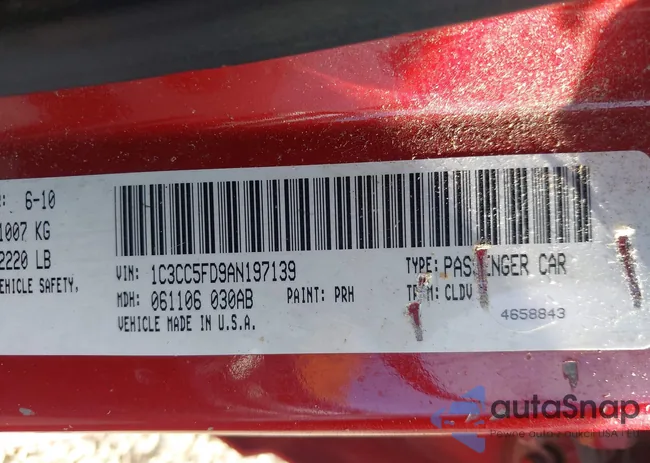 1C3CC5FD9AN197139: 43515022