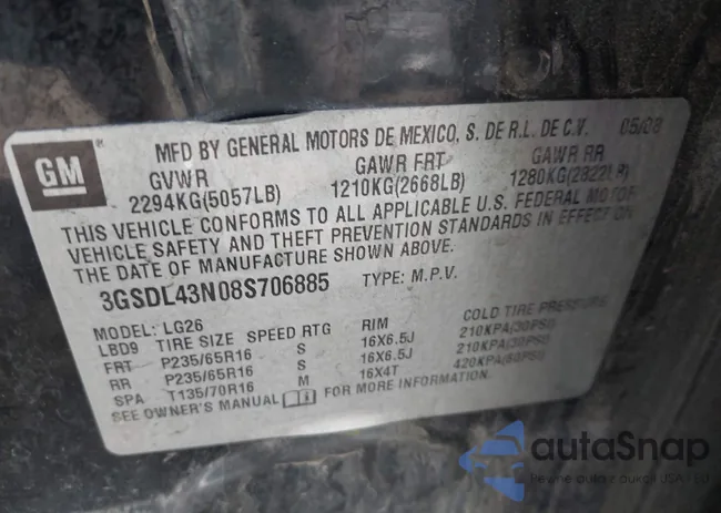 3GSDL43N08S706885: 43515427