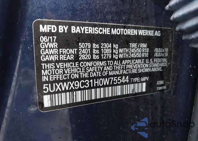 5UXWX9C31H0W75544: 43515561