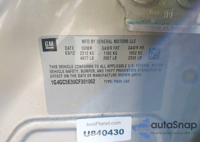 1G4GC5E39CF301062: 43515688