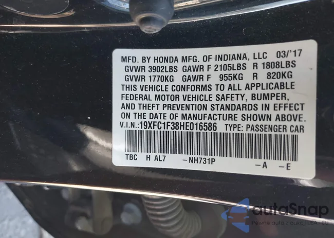 19XFC1F38HE016586: 43515711