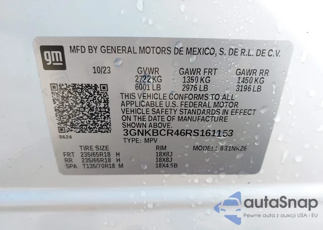 3GNKBCR46RS161153: 43515792