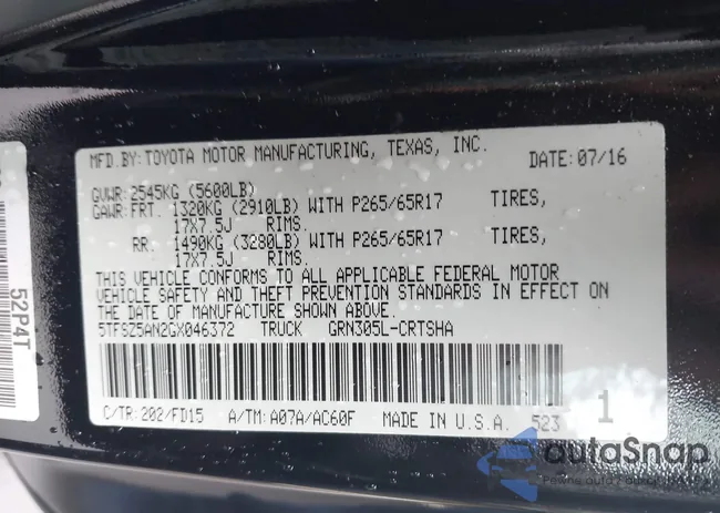 5TFSZ5AN2GX046372: 43515922