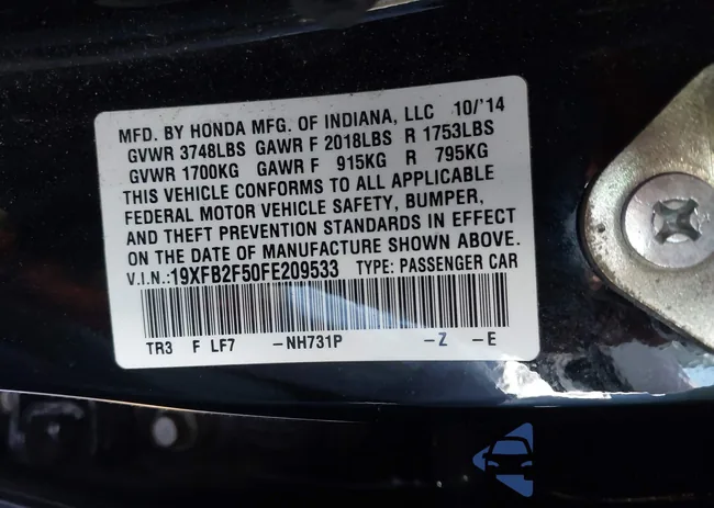 19XFB2F50FE209533: 43515934