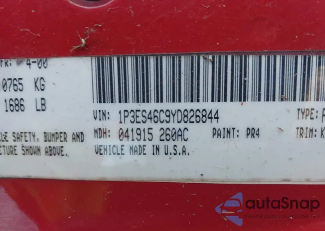 1P3ES46C9YD826844: 43516021