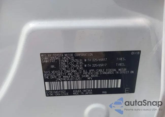 JTMZFREVXJD116251: 43515058