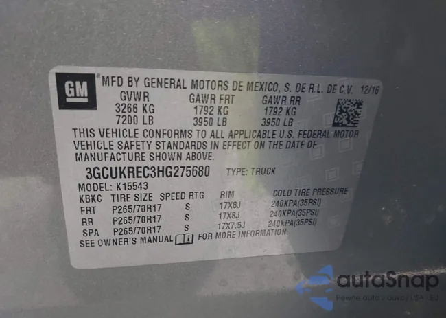 3GCUKREC3HG275680: 43515142