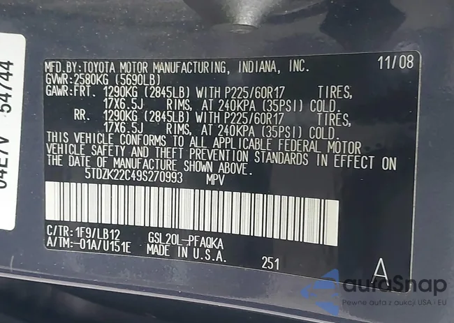 5TDZK22C49S270993: 43515172