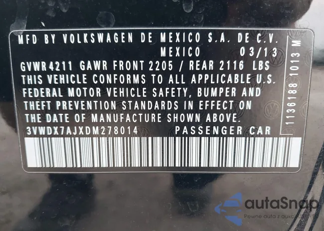 3VWDX7AJXDM278014: 43515189