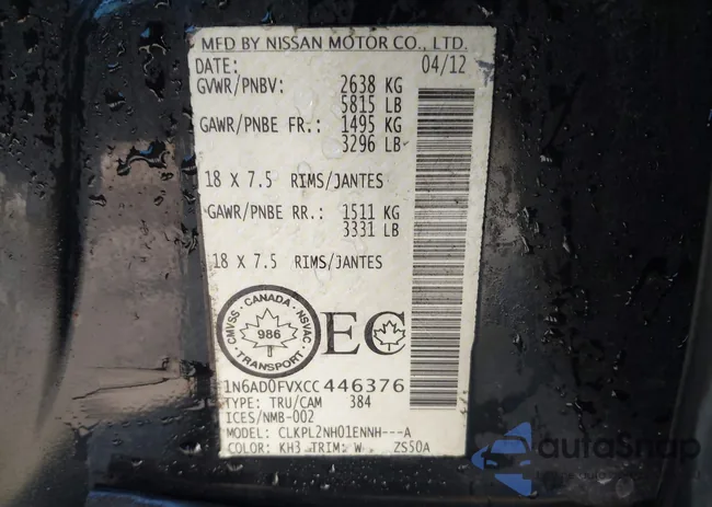 1N6AD0FVXCC446376: 43515253