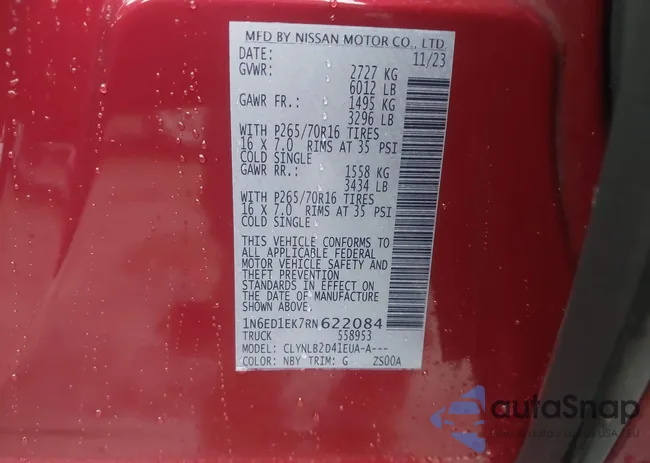 1N6ED1EK7RN622084: 43515306