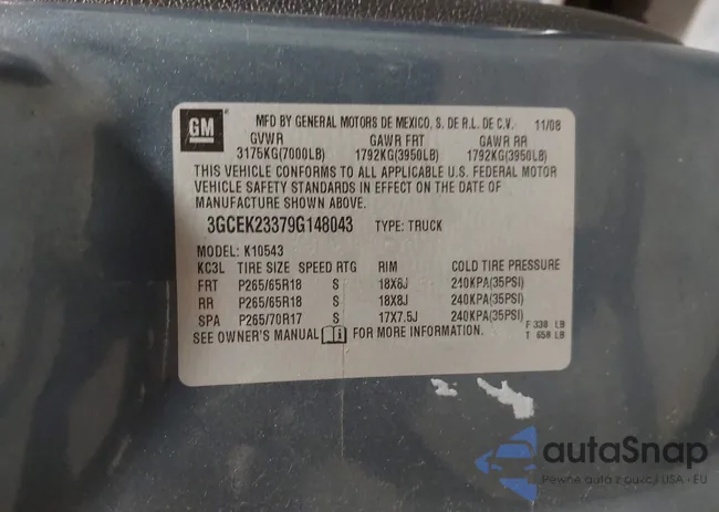 3GCEK23379G148043: 43515322