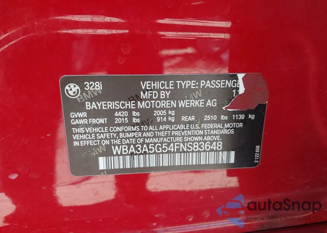 WBA3A5G54FNS83648: 43516454