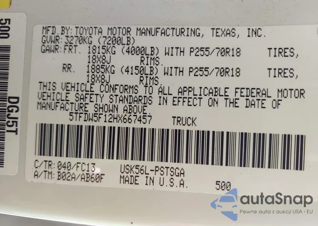 5TFDW5F12HX667457: 43516466