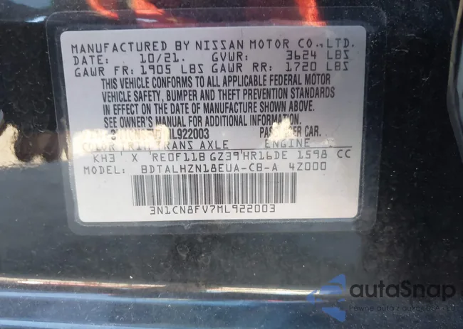 3N1CN8FV7ML922003: 43516735