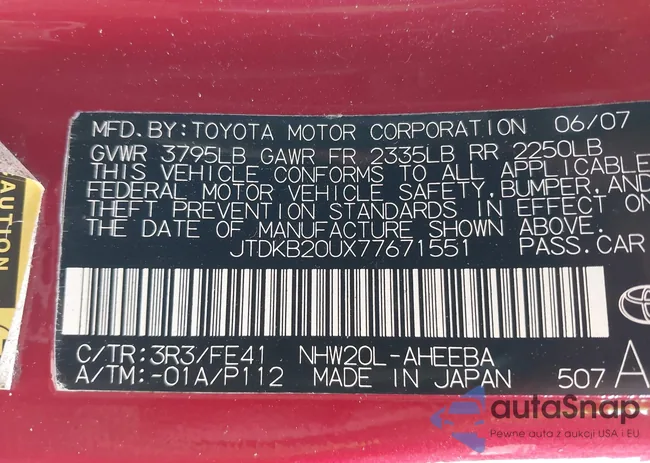 JTDKB20UX77671551: 43516831