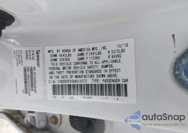 1HGCR3F83HA014273: 43516874