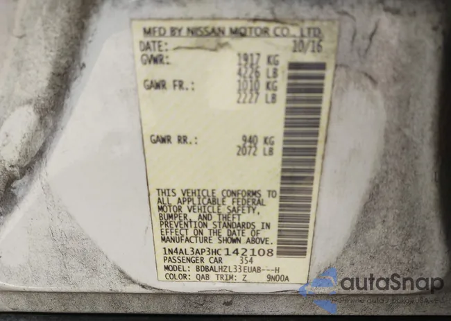 1N4AL3AP3HC142108: 43517009