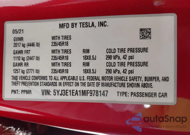 5YJ3E1EA1MF978147: 43516175