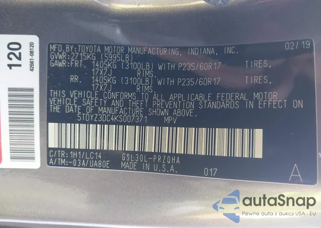 5TDYZ3DC4KS007371: 43516191