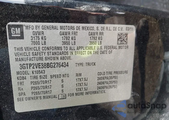 3GTP2VE38BG276434: 43516267