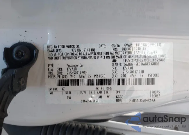 1FADP3K2XGL332605: 43517457