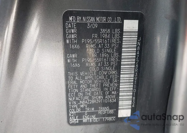 JN8AZ28R39T101834: 43517500