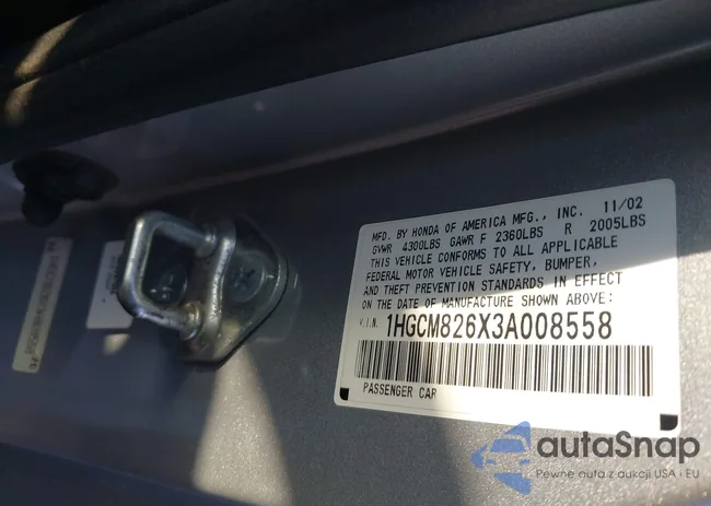 1HGCM826X3A008558: 43517539
