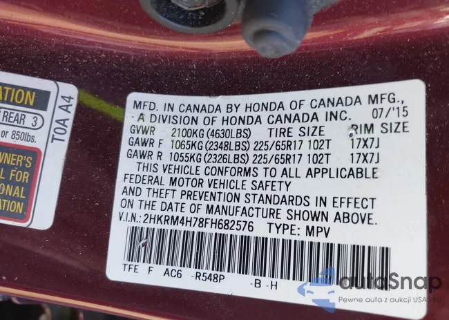 2HKRM4H78FH682576: 43517773