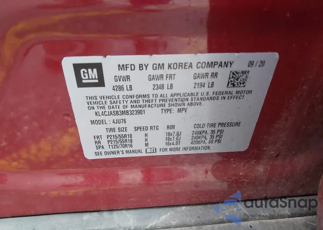 KL4CJASB3MB323901: 43517794