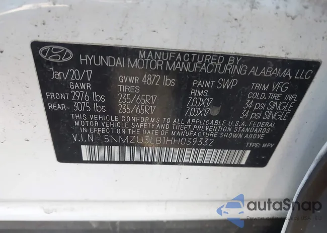 5NMZU3LB1HH039332: 43517847