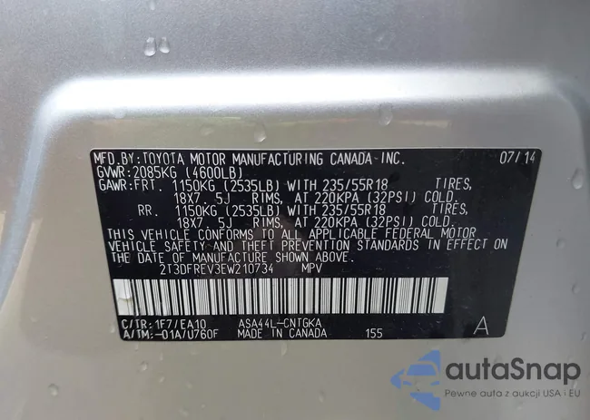 2T3DFREV3EW210734: 43517861