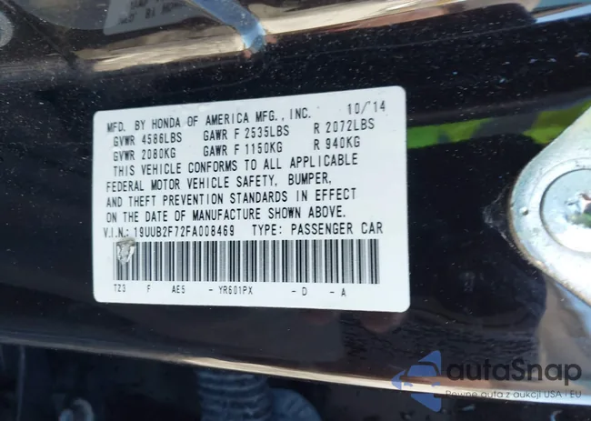 19UUB2F72FA008469: 43517874