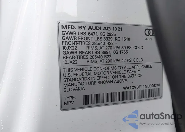 WA1CVBF11ND006748: 43517889