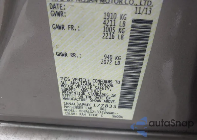 1N4AL3AP6EC177835: 43517952