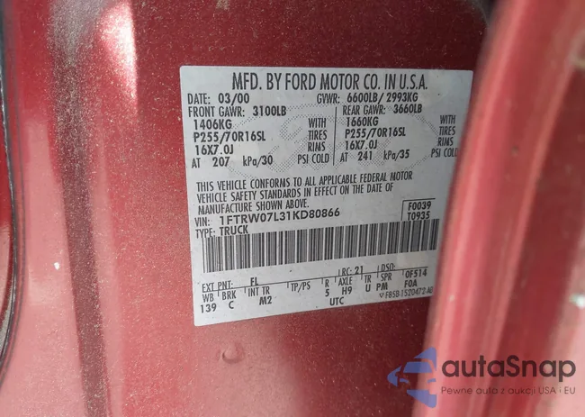 1FTRW07L31KD80866: 43517037