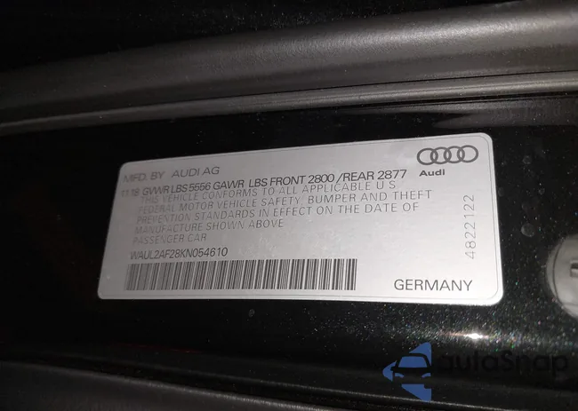 WAUL2AF28KN054610: 43517149