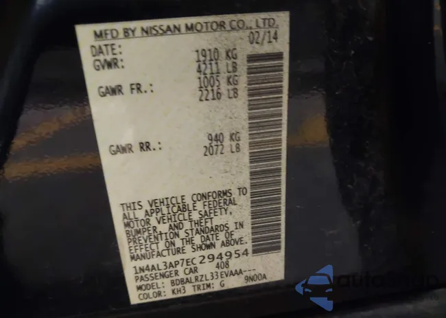 1N4AL3AP7EC294954: 43517162