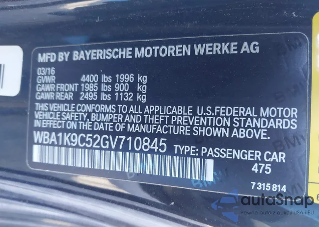 WBA1K9C52GV710845: 43517170